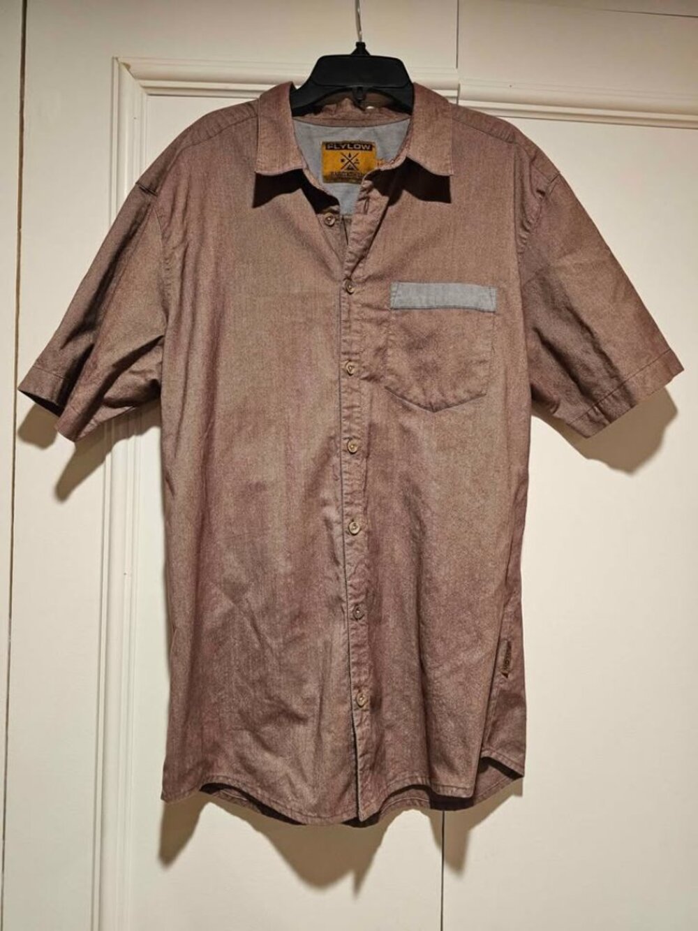 Nice Flylow Gear men's technical short-sleeve button-up habitat line, size XL